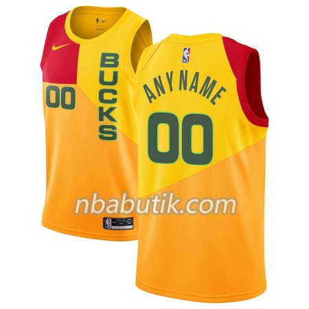 NBA Mænd Trøje Milwaukee Bucks Custom 2018-19 Nike City Edition Gul Swingman